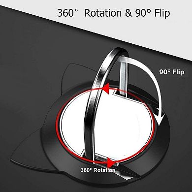 Cat Phone Ring Holder for Magnetic Car Mount,Fonessary 360 Rotation Metal Phone Ring