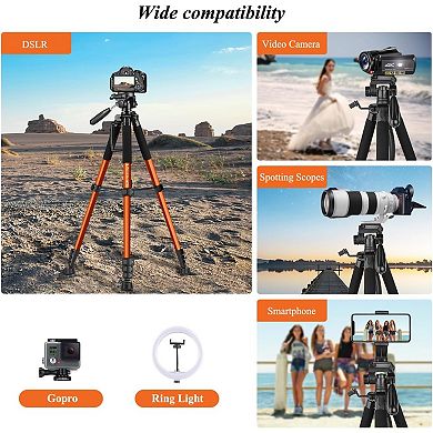 Camera Tripod for Cell Phone, Aluminum Professional Heavy Duty Camera Tripod Stand