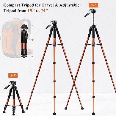 Camera Tripod for Cell Phone, Aluminum Professional Heavy Duty Camera Tripod Stand