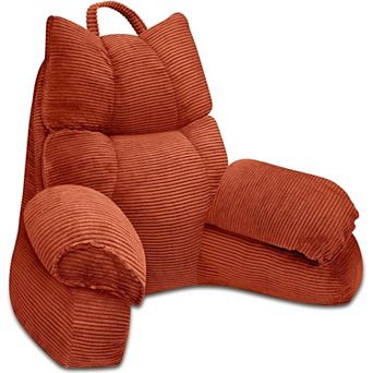 Reading Pillow with High Arm Rests,Back Support Pillow for Sitting Up in Bed