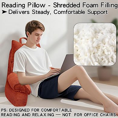 Reading Pillow with High Arm Rests,Back Support Pillow for Sitting Up in Bed