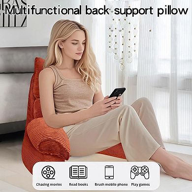 Reading Pillow with High Arm Rests,Back Support Pillow for Sitting Up in Bed
