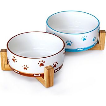 Ceramic Dog Bowls for Small and Medium Dogs and Large Cat, Pet Food Water Dish Feeding
