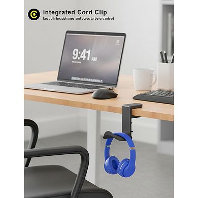 Headphone Holder Hanger Upgraded with Rotating Adjustable Clamp for Controller Headphones