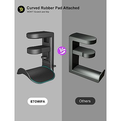 Headphone Holder Hanger Upgraded with Rotating Adjustable Clamp for Controller Headphones