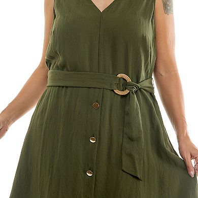 Plus Size Luxology V-Neck Midi Dress