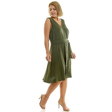 Plus Size Luxology V-Neck Midi Dress