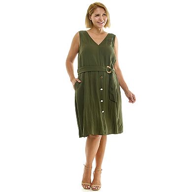 Plus Size Luxology V-Neck Midi Dress