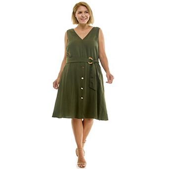 Plus Size Luxology V-Neck Midi Dress