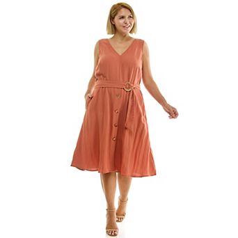 Plus Size Luxology V-Neck Midi Dress