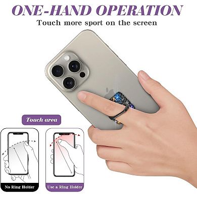 Bling Crystal Rhinestone Cell Phone Ring Holder Grip, 360°Rotation Finger Stand Kickstand