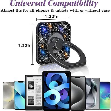 Bling Crystal Rhinestone Cell Phone Ring Holder Grip, 360°Rotation Finger Stand Kickstand