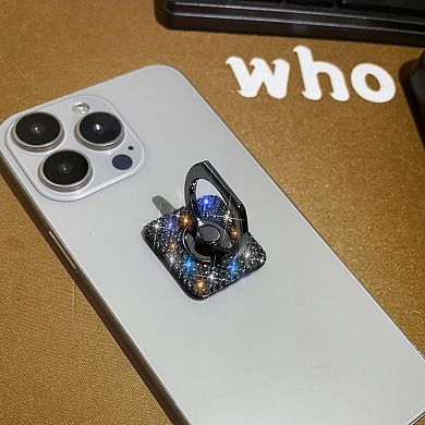 Bling Crystal Rhinestone Cell Phone Ring Holder Grip, 360°Rotation Finger Stand Kickstand