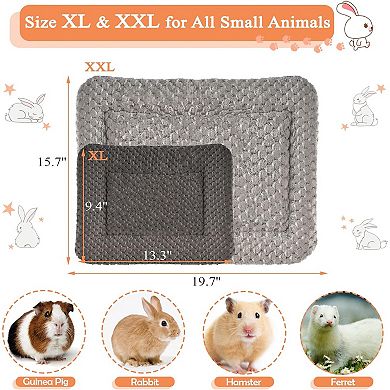 Small Animal Bed Mat, Soft & Warm, X-Large(13.3''x9.4''), Star Grey