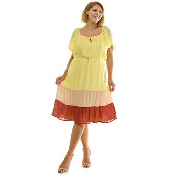 Plus Size Luxology Tiered Midi Dress