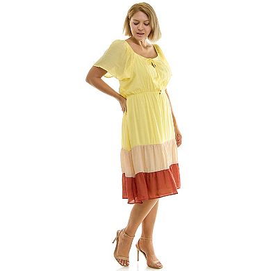 Plus Size Luxology Tiered Midi Dress