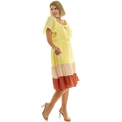 Plus Size Luxology Tiered Midi Dress