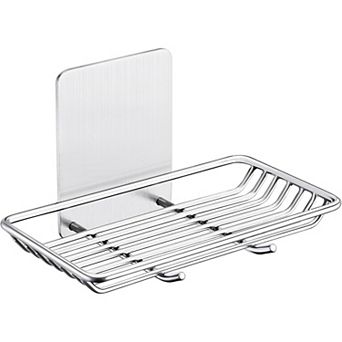 Self Adhesive Bar Soap Dish for Shower, Bathroom Soap Holder Wall Mount, Stainless Steel