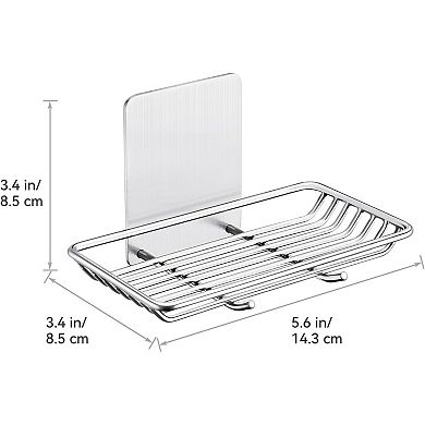 Self Adhesive Bar Soap Dish for Shower, Bathroom Soap Holder Wall Mount, Stainless Steel