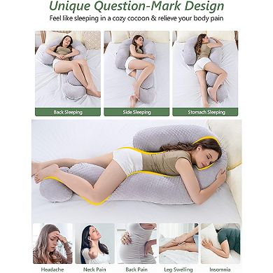 Question Mark Body Pillow for Adults & Couples, Dual-Sided Velvet Long Bolster Pillow