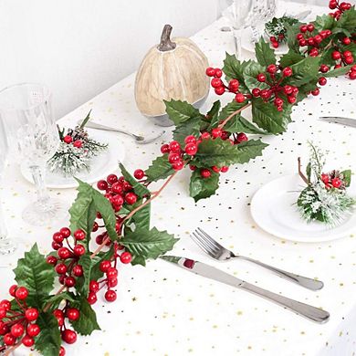 Flexible Artificial Red Berry Christmas Garland