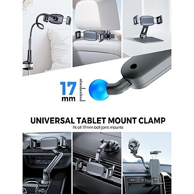 Enlarge Tablet Clamp, 1.57” Depth Mount Clips, Tablet Stand Holder Mount