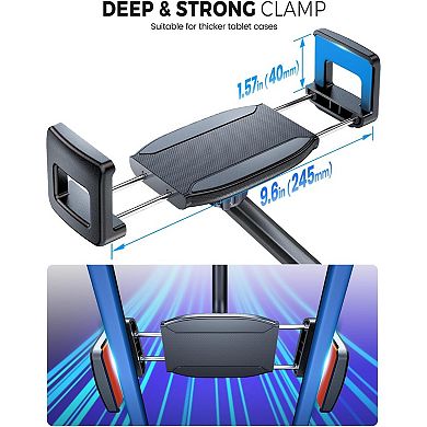 Enlarge Tablet Clamp, 1.57” Depth Mount Clips, Tablet Stand Holder Mount