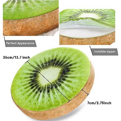 Round Throw Pillows 14 Inch, 3D Print Decorative Plush Funny Fruit Stuffed Cushions Seat Pad