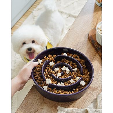 Dog Bowls Slow Feeder Ceramic, 1.5 Cup Slow Feeding Bowl for Small and Medium Breed