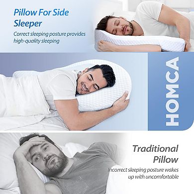 Side Sleeper Pillows for Adults, Memory Foam U Shaped Pillows for Neck Pain Relief