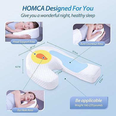 Side Sleeper Pillows for Adults, Memory Foam U Shaped Pillows for Neck Pain Relief