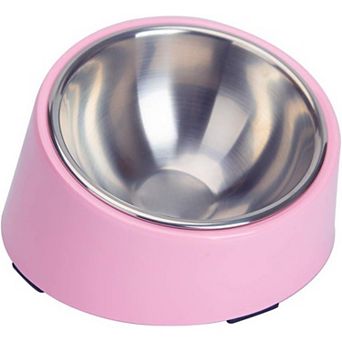 Mess Free 15° Slanted Bowl for Dogs and Cats, Tilted Angle Bulldog Bowl Dog Feeder