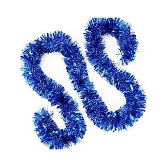 33-Ft Blue Metallic Christmas Tinsel Garland