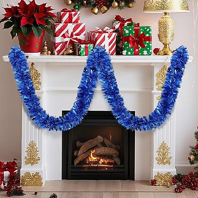 33-Ft Blue Metallic Christmas Tinsel Garland