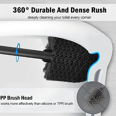Satin Matte Soft Gold Toilet Bowl Brush with Holder, Durable Cleaning Tool, Modern Design