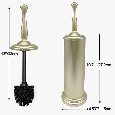 Satin Matte Soft Gold Toilet Bowl Brush with Holder, Durable Cleaning Tool, Modern Design