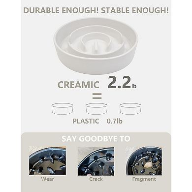 Ceramic Slow Feeder Dog Bowls, 2.0 Cups Slow Feeder for Medium and Large Dogs 30oz