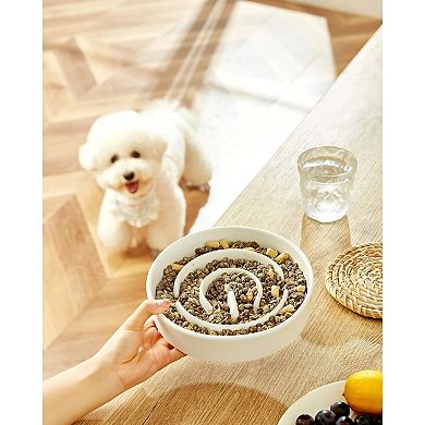 Ceramic Slow Feeder Dog Bowls, 2.0 Cups Slow Feeder for Medium and Large Dogs 30oz