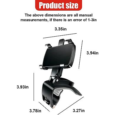 Car Phone Mount, 360° Rotatable ABS Auto Rearview Mirror Cellphone Bracket Clip