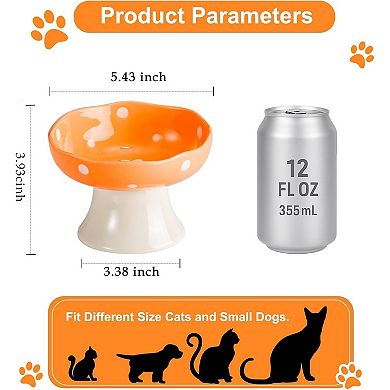 Cat Bowls, Tilted Raised Pet Dish Anti Vomit Kitten Bowl for Indoor Cats