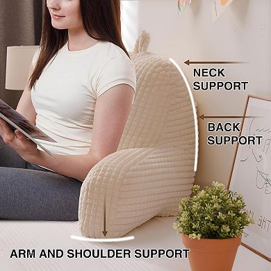 Reading Pillow Bed Wedge Large Adult Children Backrest with Arms Back Support