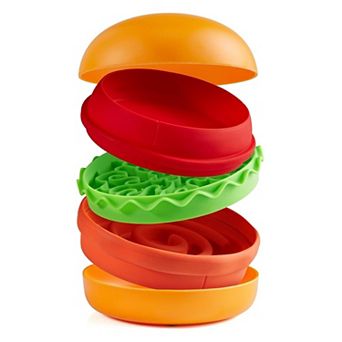 Slow Feeder Dog Bowl for Small & Medium Dogs,Hamburger Design with Spiral Slow Feeder