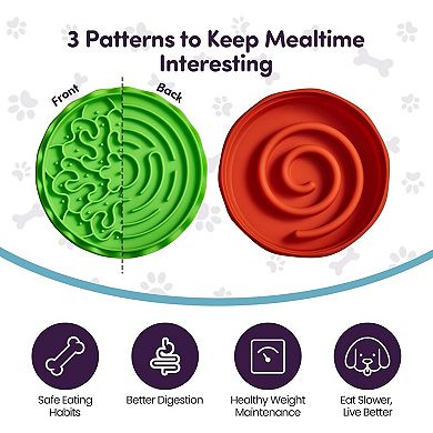 Slow Feeder Dog Bowl for Small & Medium Dogs,Hamburger Design with Spiral Slow Feeder