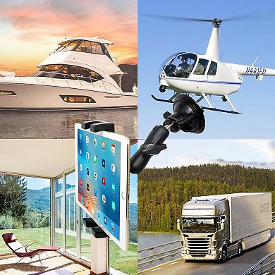 IPad Holder for Car Dashboard Windshield,Aluminum Arm Heavy Duty,Tablet Suction Mount