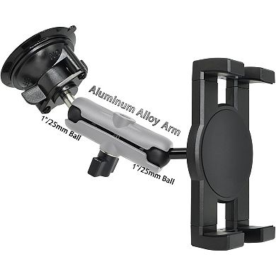 IPad Holder for Car Dashboard Windshield,Aluminum Arm Heavy Duty,Tablet Suction Mount