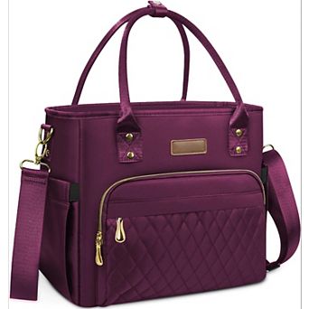 AKSZRI Stylish Purple Lunch Bag for Women - Large, Insulated & Leak-Proof Tote