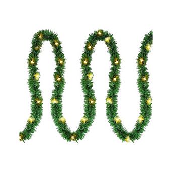 Lighted Artificial Garland With Clear Lights