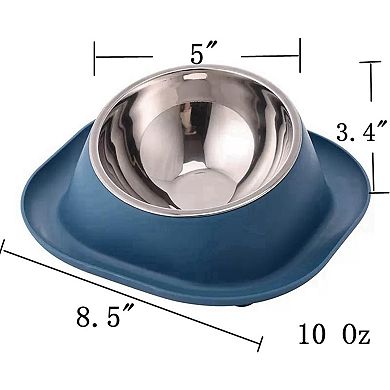 No Spill Cat Bowl Ant Proof Cat Dish for Kitten Pet Dog Small Animals Blue S