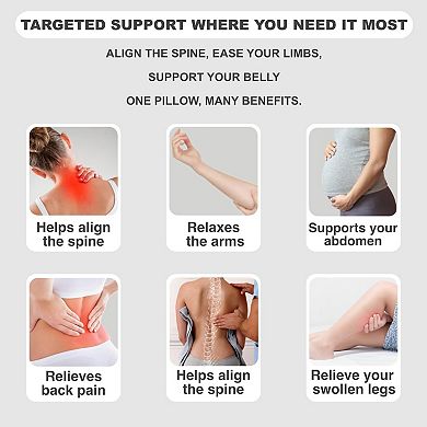 Pregnancy Pillow - Full Body Maternity Support for Back & HIPS, Soft Sleeping Pillow with Cover