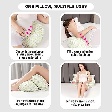 Pregnancy Pillow - Full Body Maternity Support for Back & HIPS, Soft Sleeping Pillow with Cover